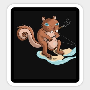 Water Skiing Squirrel Sticker